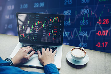 pessoa ao computador a ver a bolsa